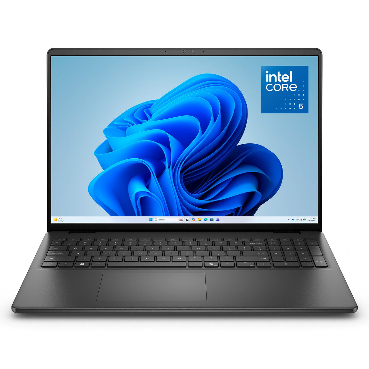 DELL 16 Ordenador Portátil DC16250 – 16" 2K (1920x1200), Intel Core 5 120U, Gráficos Intel UHD, 16GB RAM DDR5, 512GB SSD, Windows 11 Home,Lector de Huellas, Teclado QWERTY Español – Negro Carbón