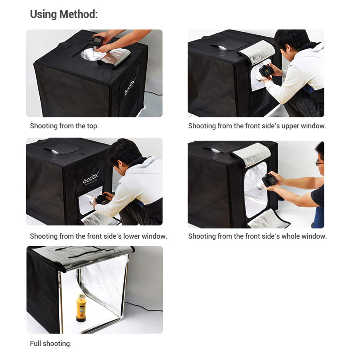 Godox LST40 - Caja de Estudio fotográfico portátil con Triple Fuente de luz LED, para fotografía y Disparo
