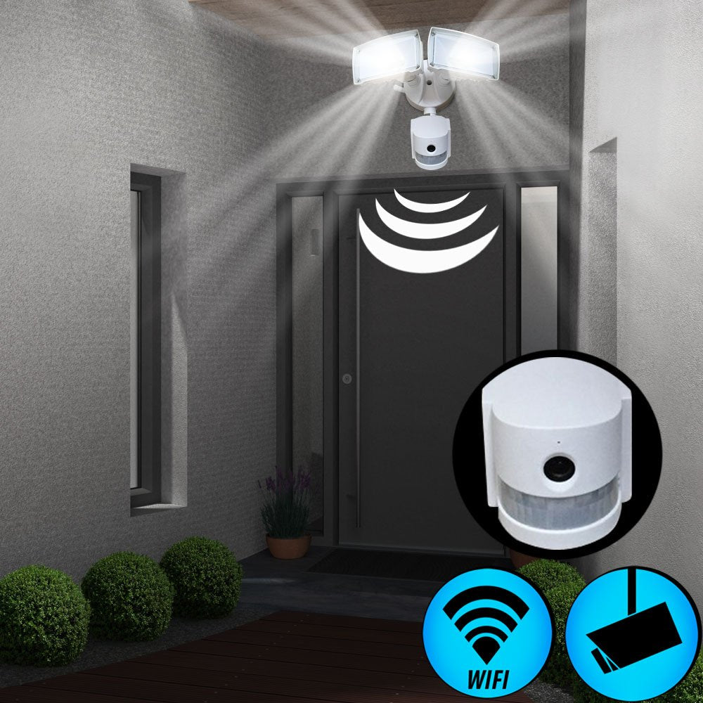 V-TAC W LED Faro con Sensor Wifi Cámara Blanco