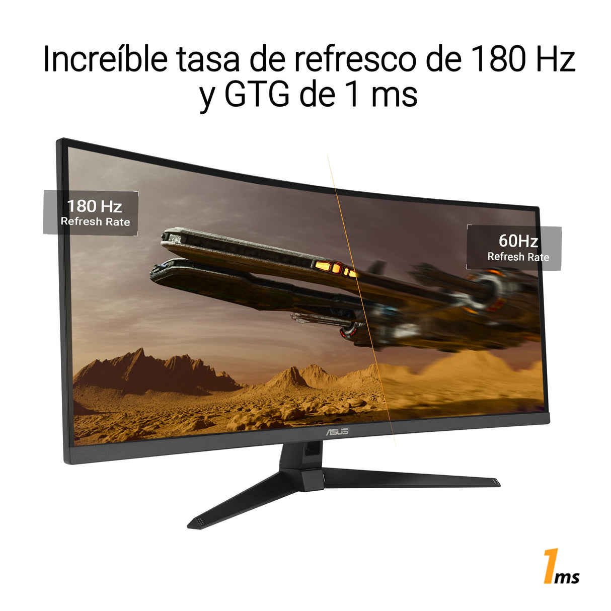 ASUS TUF Gaming VG34VQ3B - Monitor Gaming de 34 Pulgadas WQHD (3440x1440), Curvo, 180 Hz, ELMB Sync, FreeSync Premium, 1 ms MPRT, 90% DCI-P3, DisplayWidget Center