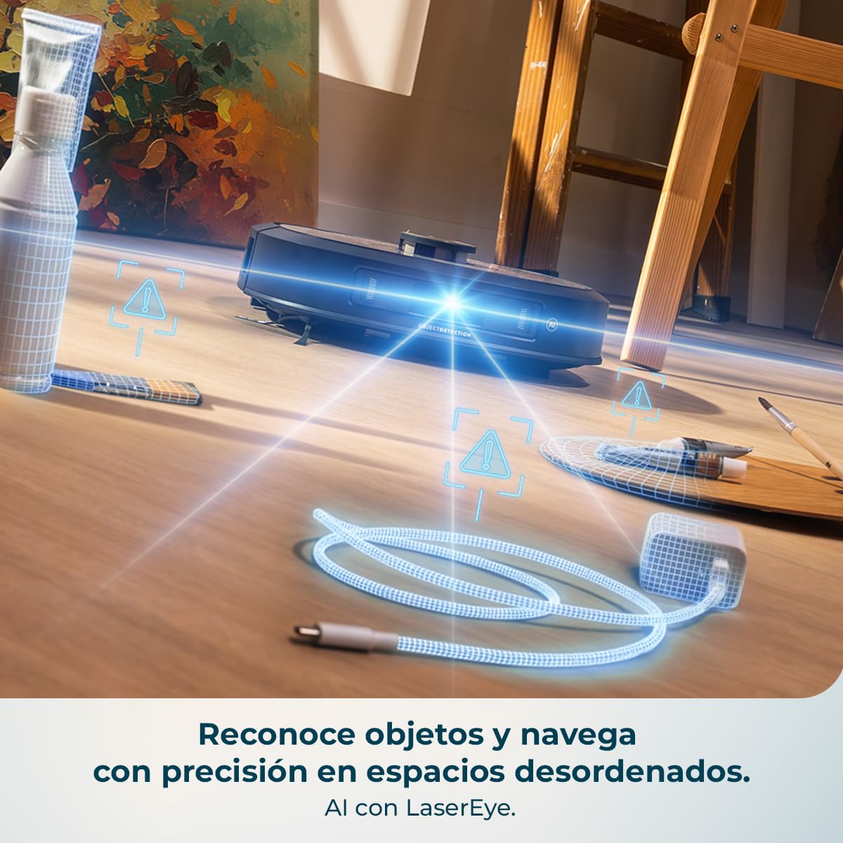 Cecotec Robot Aspirador y Friegasuelos con Estación Autovaciado, IA y Láser Conga Z100 X-Treme. Navegación Láser e Inteligencia Artificial, 20000Pa, Fregado Profesional, Mopa Bimaterial XXL