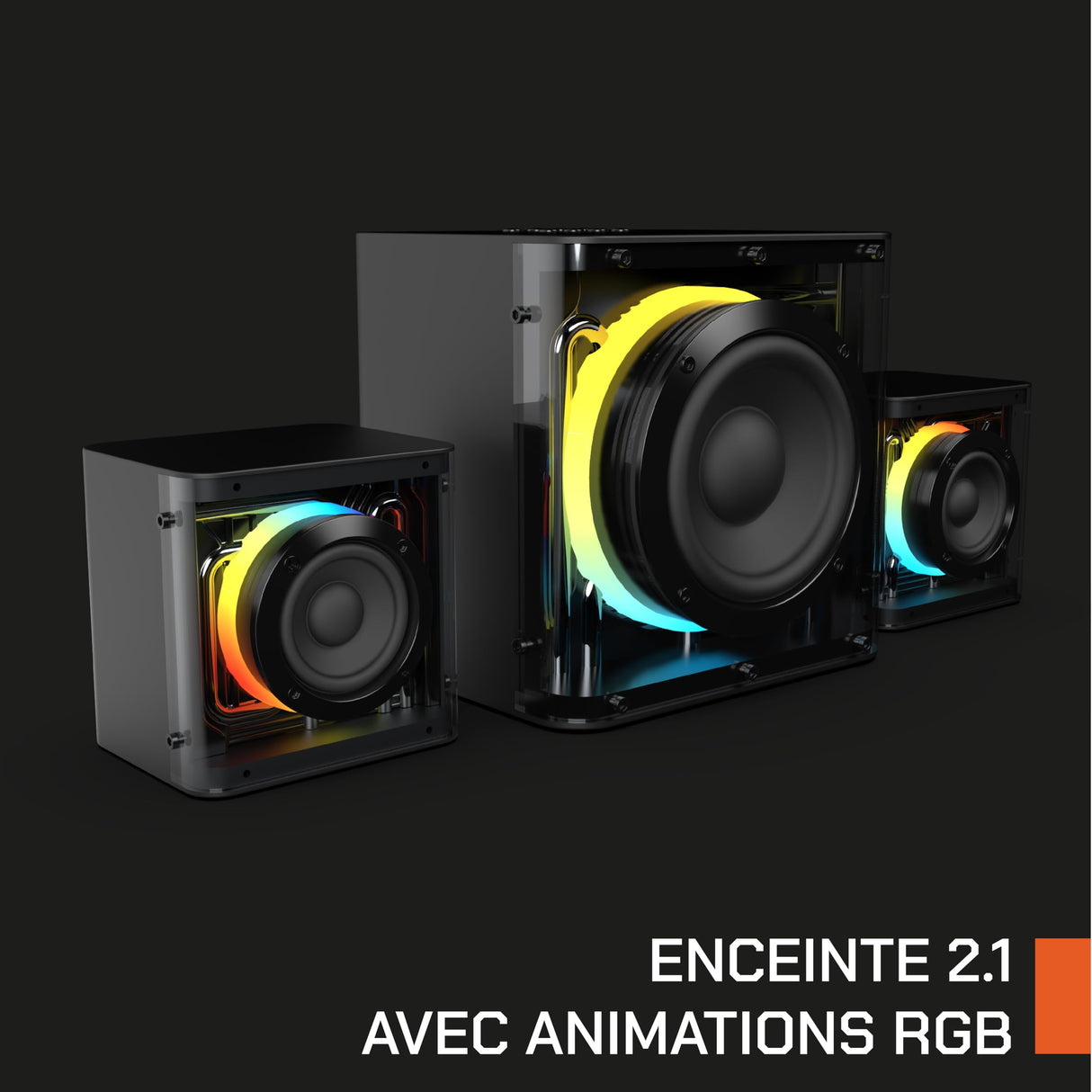 Nova Gaming - GS305 SERPENTIS - Altavoz 2.1 Gaming RGB - Subwoofer Animation RGB, Puertos Jack 3.5mm, USB y Micro-SD