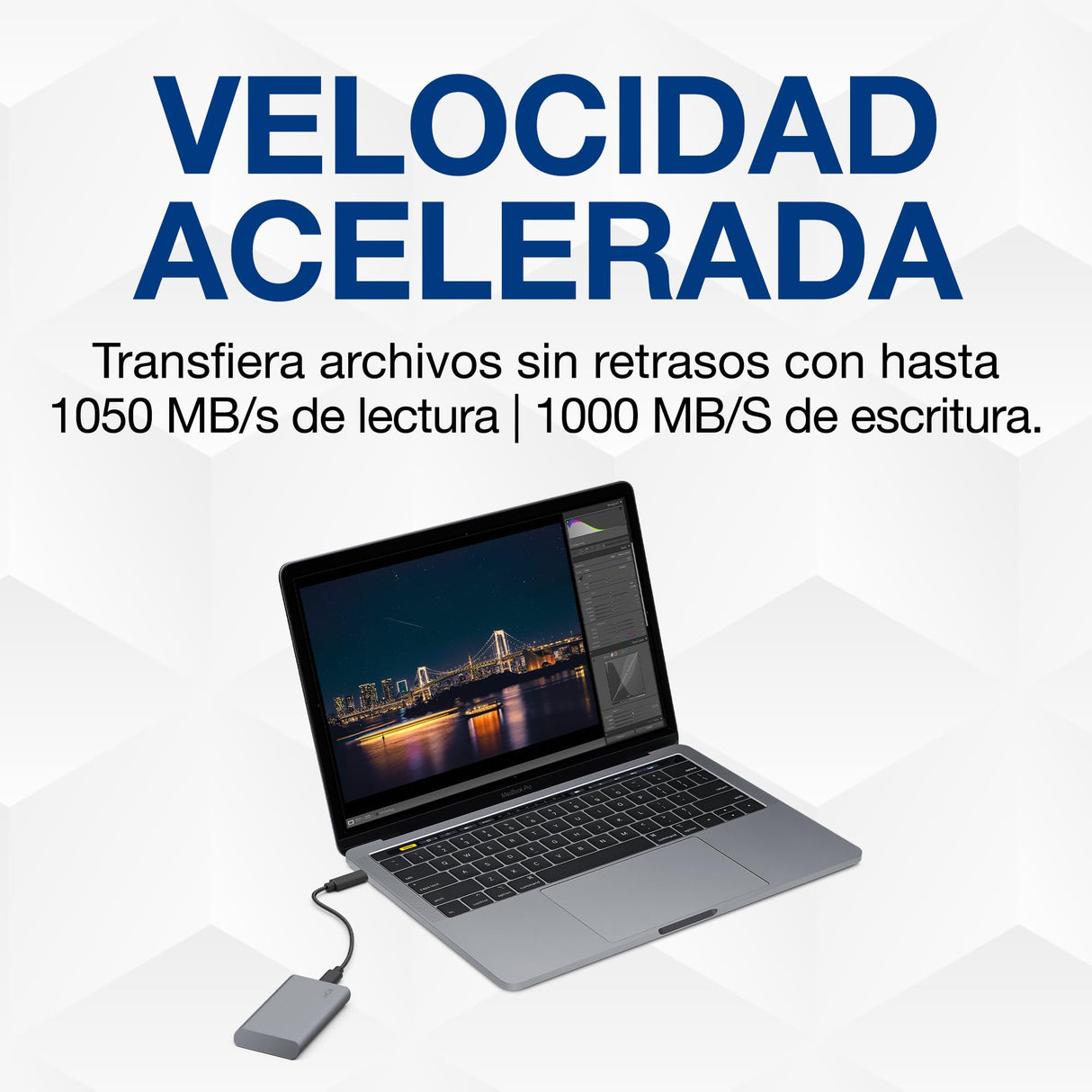 LaCie Mobile SSD Secure 2TB — diseño fino, USB‑C SSD externo portátil, Grey, para Mac y Windows — incluye Rescue Data Recovery