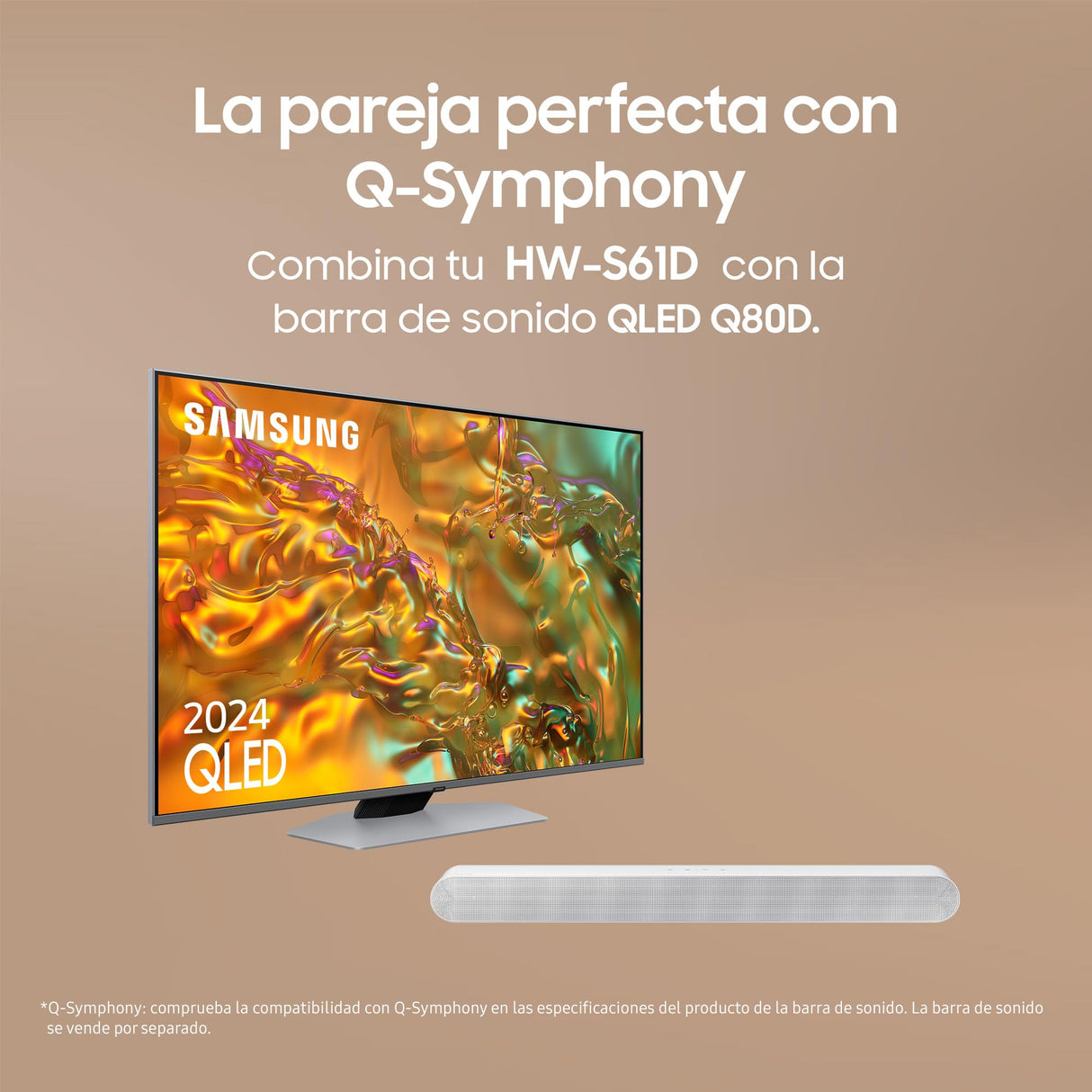 SAMSUNG Barra de Sonido HW-S61D/ZF - Subwoofer Integrado, Dolby Atmos Inalámbrico, Q-Symphony y SpaceFit Sound Pro