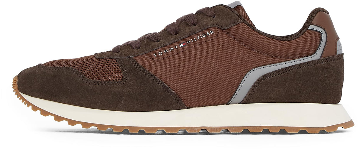 Tommy Hilfiger Runner Sneaker Hombre New Eva Mix Flag Calzado, Marrón (Ebony Brown), 43