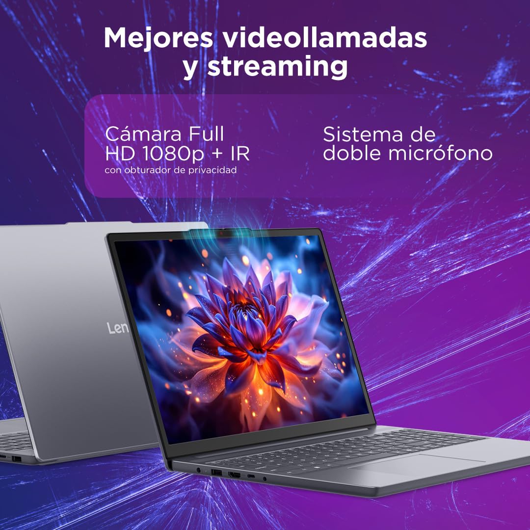 Lenovo IdeaPad Slim 3 Gen 11 – Ordenador Portátil 15.3" WUXGA (Intel Core Ultra 5 322, Copilot+ PC, 16 GB RAM, 1 TB SSD, Wi-Fi 6, USB-C, Windows 11 Home) Teclado QWERTY Español - Gris Luna