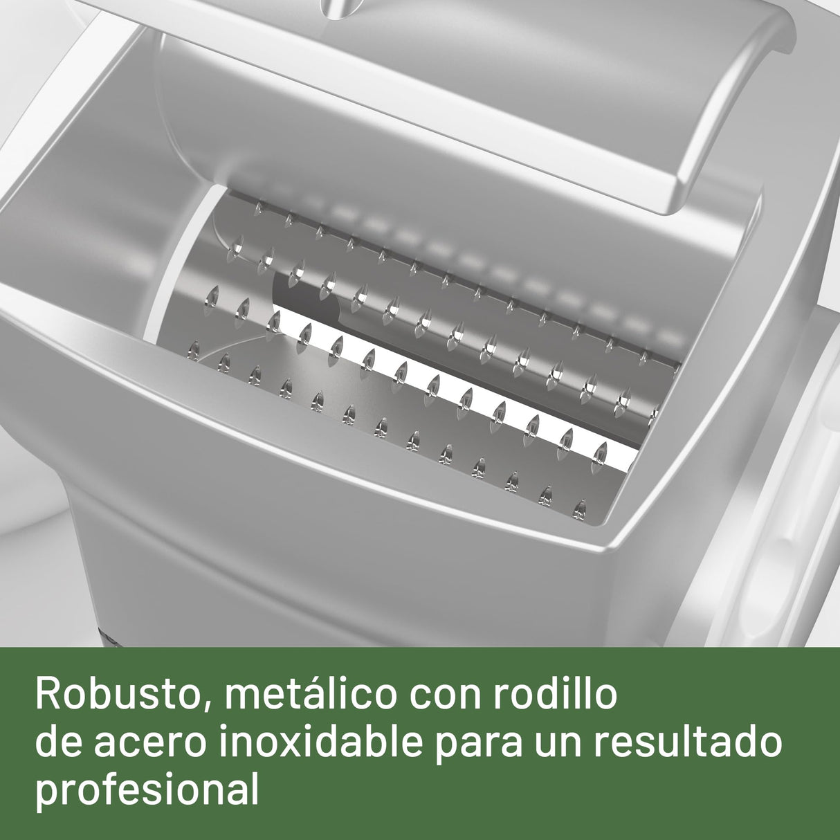 Imetec Grattugissima, Rallador Eléctrico, Rodillo De Acero Inoxidable, Tolva De Aluminio, Recipiente Extraíble Con Tapa Frescura, Sistema De Seguridad, 150 W