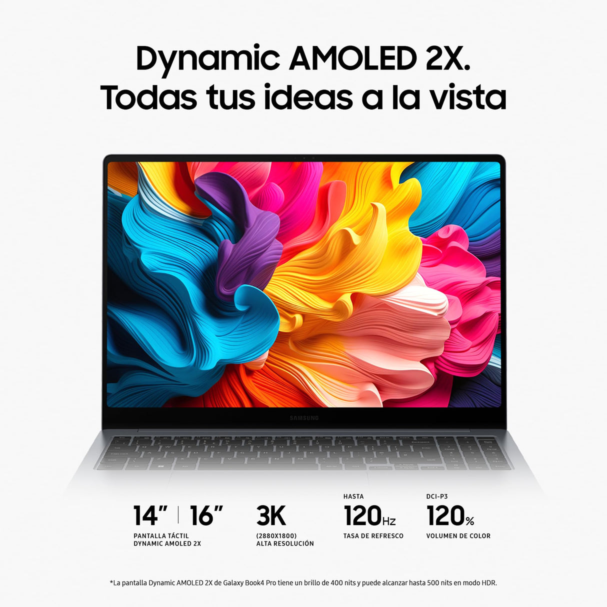 Samsung Galaxy Book4 Pro, Ordenador Portátil Ultrafino 14" HDR, Táctil, Intel Core Ultra 7-155H, 16GB RAM, 512GB SSD, Intel ARC Graphics, Windows 11 Home, Gris Moonstone, Teclado QWERTY Español