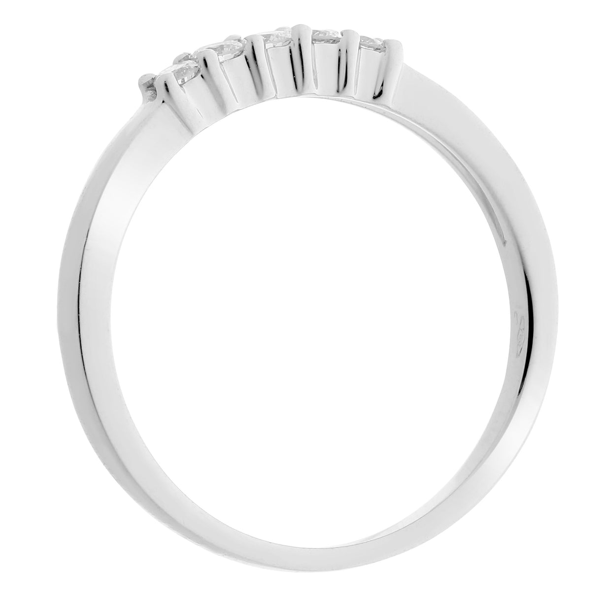 Orphelia Jewelry - Anillo de oro blanco de 18 quilates con diamante (.2), talla 16 (17,84 mm)