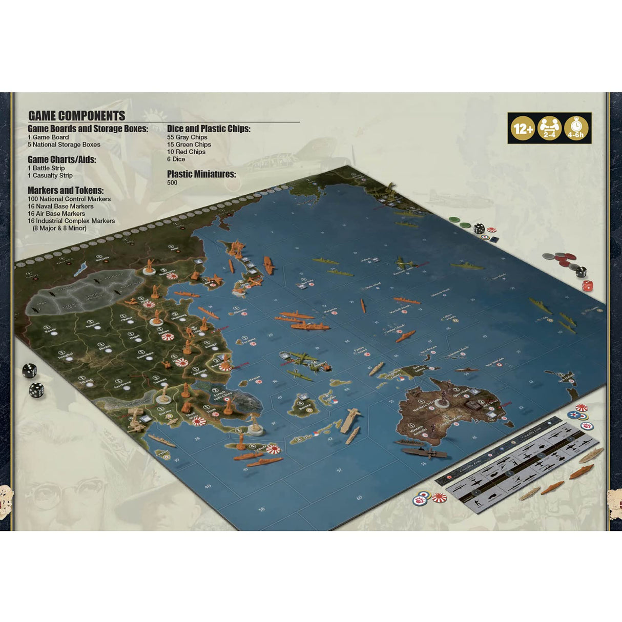 Renegade Game Studios Axis & Allies: 1940 Pacific Second Edition War Miniatures Strategy Board Game, Renegade, Age 12+, 2-4 Players, 6Hr