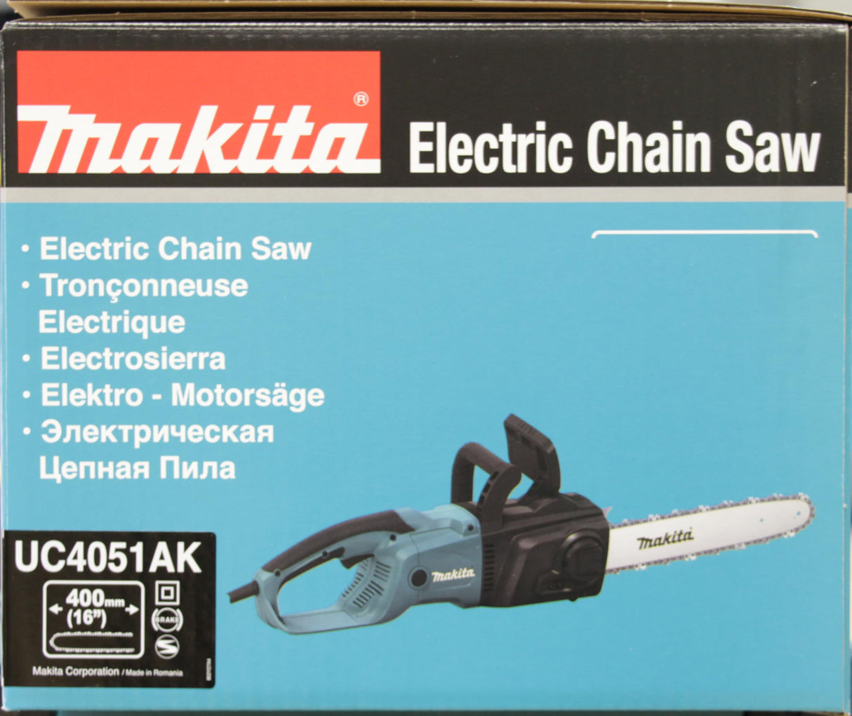 Makita UC4051AK - Motosierra eléctrica, 2000 W, longitud de cadena 40 cm, velocidad de la cadena 14.5 m/s
