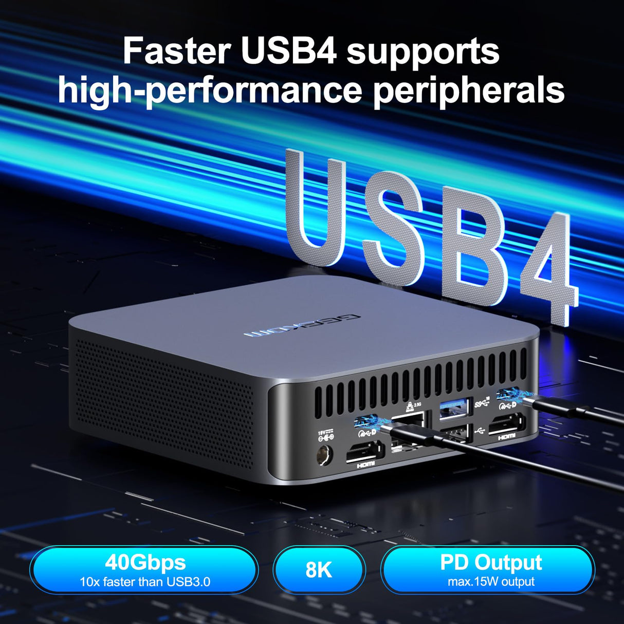 GEEKOM GT13 Pro Mini PC, 13ª generación i9-13900H (14 núcleos, 20 Hilos, hasta 5,4 GHz) 32 GB DDR4 2TB M.2 PCIe SSD Mini Ordenador de sobremesa Windows 11 Pro, Wi-Fi 6E | 8K Iris Xe Graphics | USB4*2