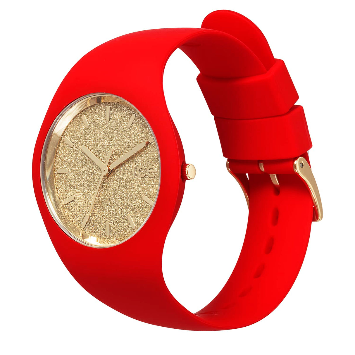 Ice-Watch - ICE glitter Red passion - Reloj rojo para Mujer con Correa de silicona - 021080 (Medium)