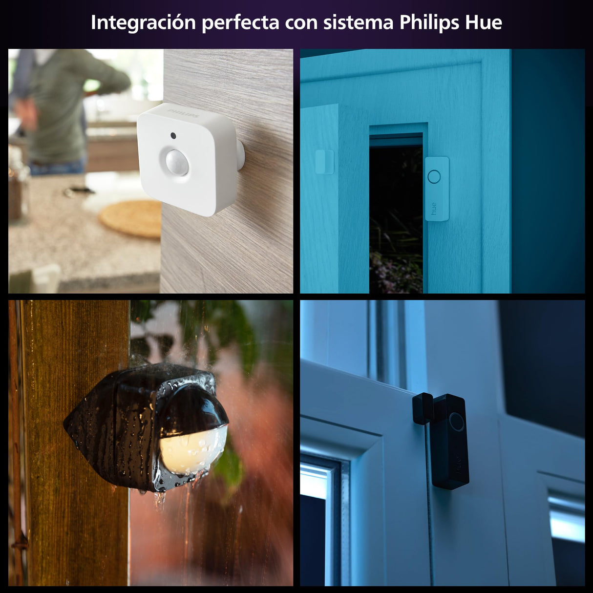 Philips Hue Secure Cámara de Video Vigilancia Inteligente con Base, para Exteriores o Interiores, Versión con Cable, Full HD Video, Control de Seguridad e Iluminación en Una Sola App, Negro
