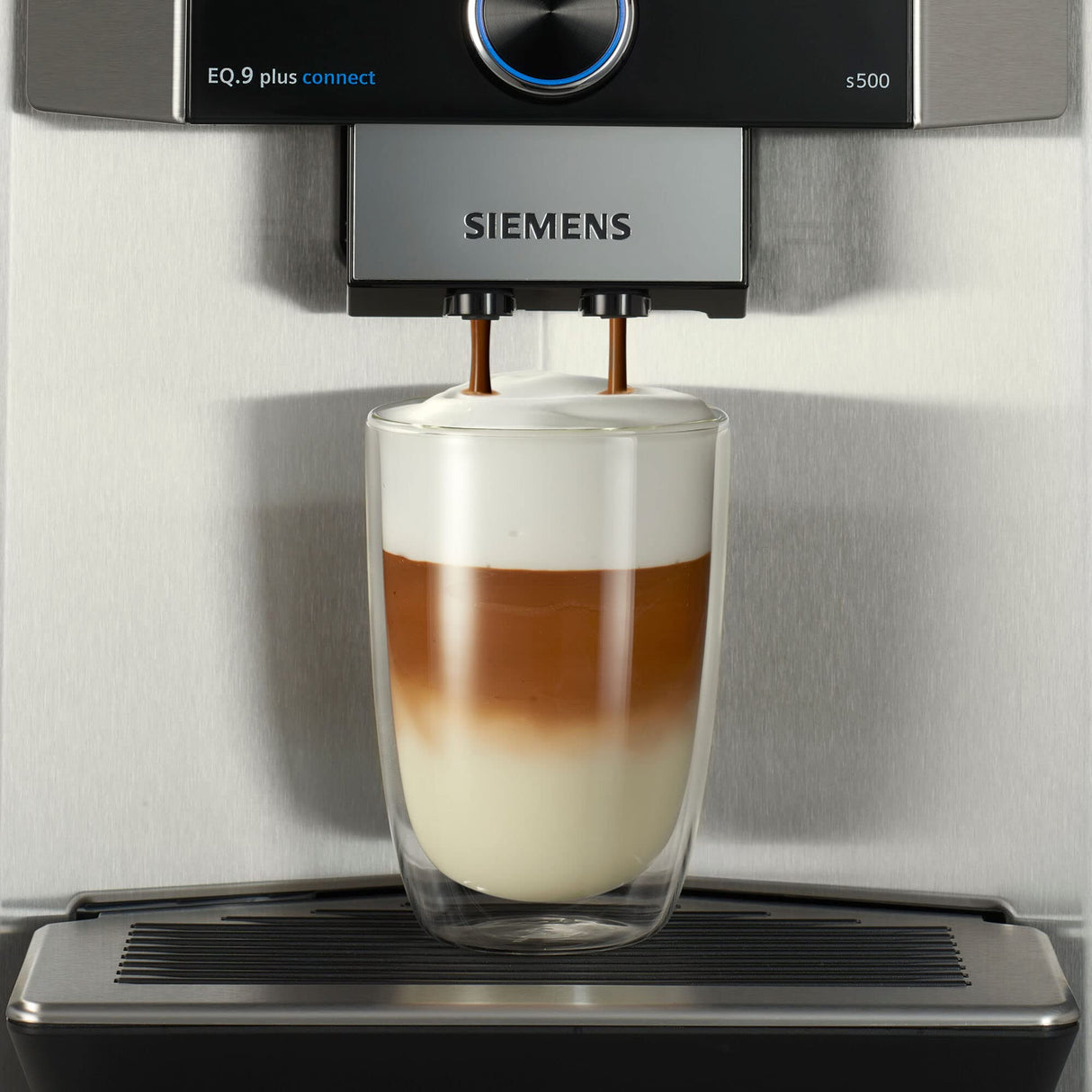 Siemens TI9553X1RW Cafetera Superautomática, EQ.9 plus, 1500 W, 1.7 litros, Plástico, Acero