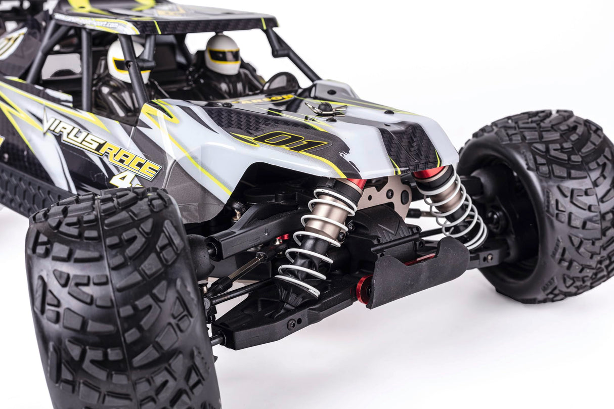 Carson 500409087 1:8 Virus Race 4.3 4S brushless 100% RTR Blanco - Buggy RC, Coche teledirigido, Offroad, vehículo RC, Coche RC 80 km/h, Coche RC