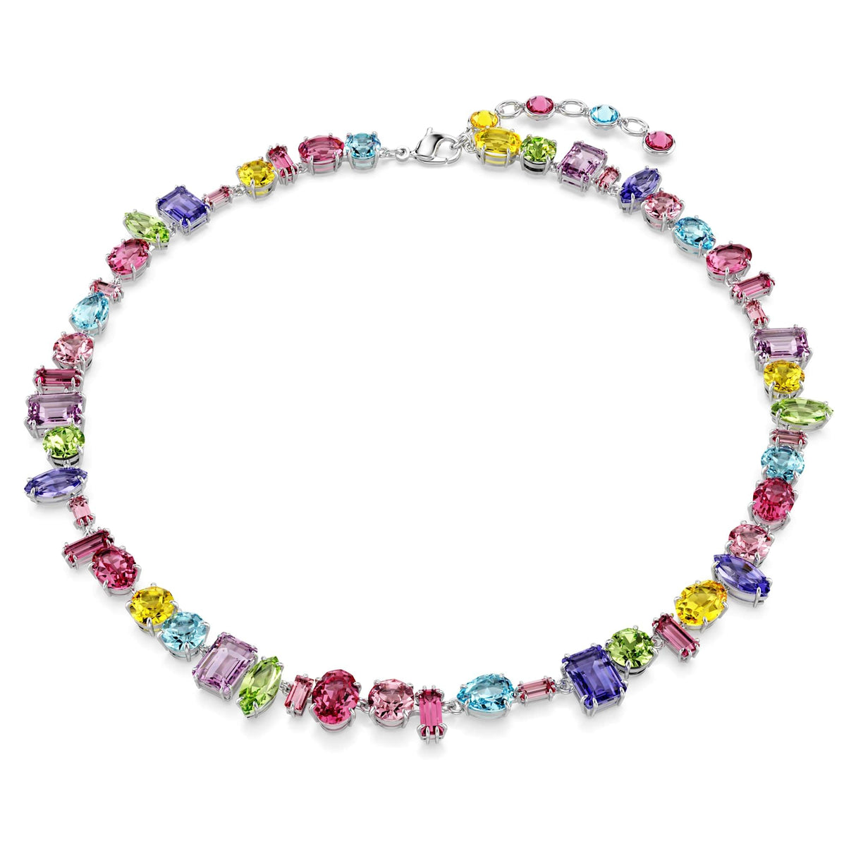 Swarovski Collar Gema, Cristales Multicolor, Baño de Rodio