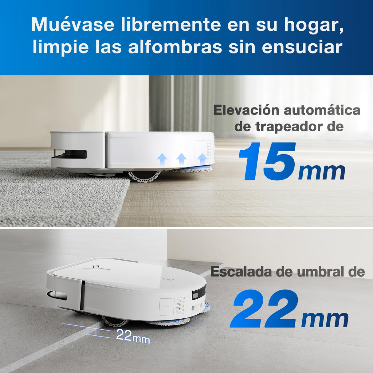 ECOVACS DEEBOT X5 Omni Aspiradora Robot con estación Todo en uno, 12800 Pa, ZeroTangle, fregado de Bordes Adaptable TruEdge™, fregado con Agua Caliente a 70 ℃