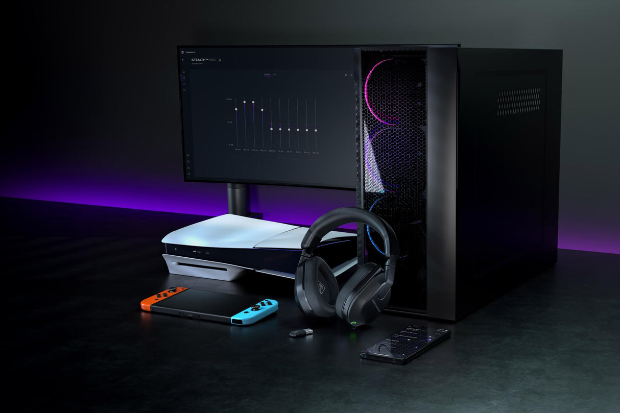 Turtle Beach Stealth 600P - Auriculares inalámbricos para Juegos con 80 Horas, 50 mm y Bluetooth para PS5, PS4, PC y Móvil