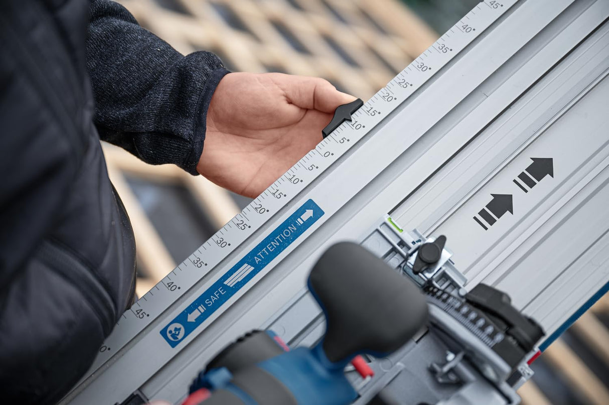 Bosch Professional carril guía de corte transversal FSN 440 X (compatible con GKS 18V-57-2 GX, cortes angulares -60°/ +60°, longitud de 440 mm)