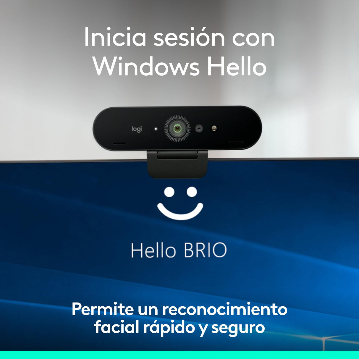 Logitech Brio 4K Webcam para empresa, inicio de sesión biométrico con Windows Hello, corrección de iluminación automática, cancelación de ruido, Microsoft Teams, Zoom, Google Meet y PC/Mac - Grafito