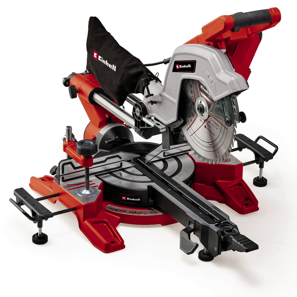 Einhell Sierra de tracción, vaivén e inglete TE-SM 10 L Dual (2100 W, hoja Ø254 mm, ancho de corte 305 mm, profundidad de corte 85 mm, láser de línea de corte, inclinación de cabezal a ambos lados)