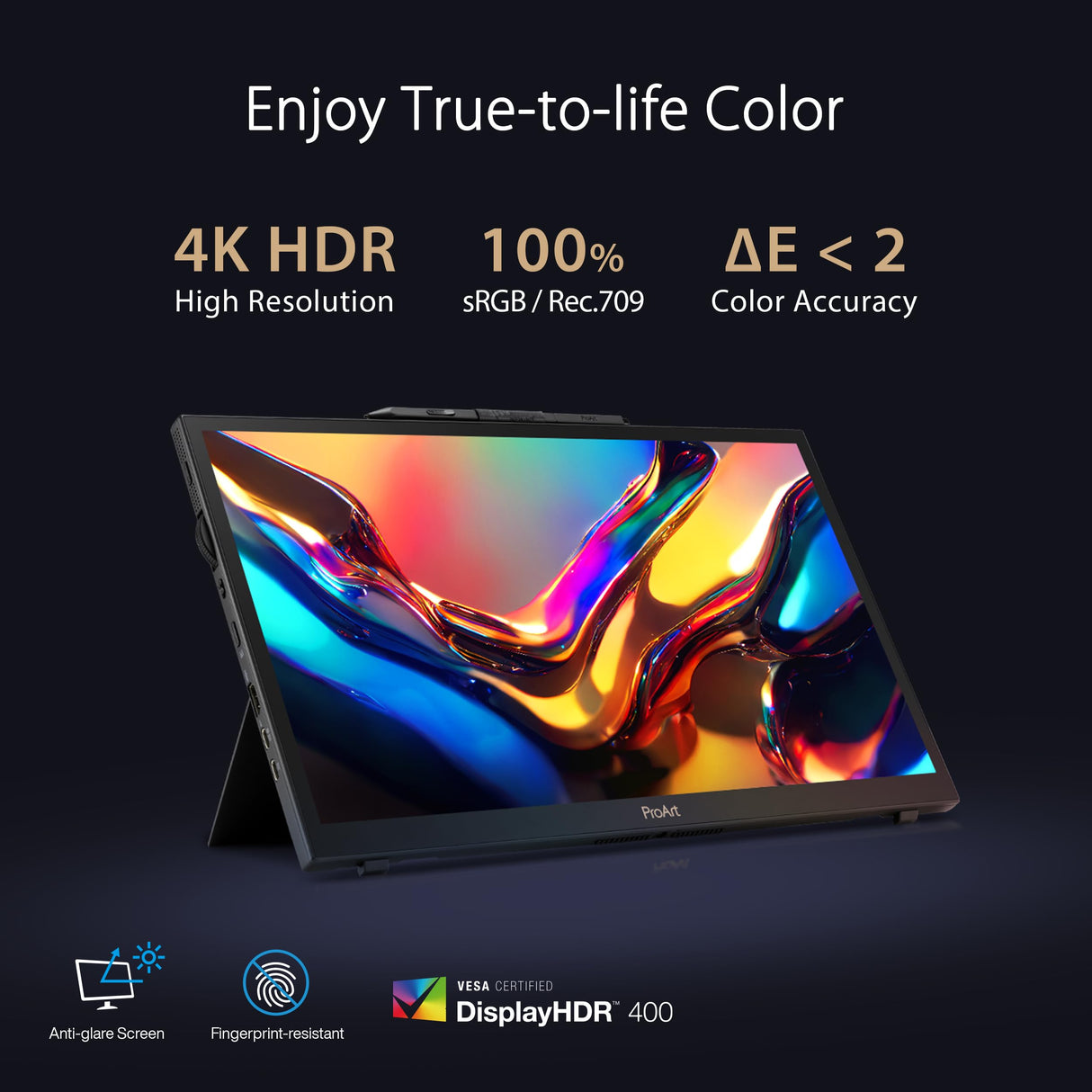 ASUS ProArt PA169CDV Pen Display Monitor, 15,6', IPS, 4K UHD, WACOM EMR, 100% sRGB, Verificado por Calman, Validado por Pantone, USB-C, 10 Puntos táctiles, Dial, Panel de Control