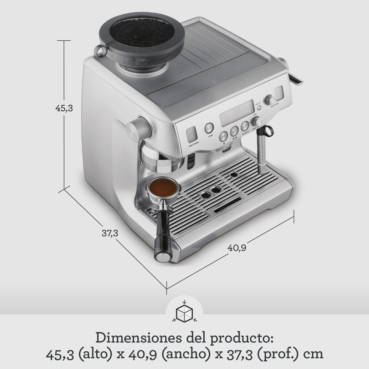 Sage Oracle - Cafetera Profesional con Espumador de Leche Automático, Acero Inoxidable
