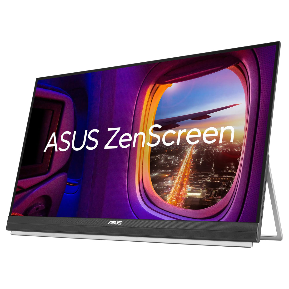 ASUS ZenScreen MB27ACF Monitor portátil de 27 Pulgadas QHD, 2560 x 1440, IPS, 100Hz, USB-C PD 70 W, Altavoces, asa de Soporte, Pinza en C, Gancho de partición, subwoofer, Audio de 2.1 Canales