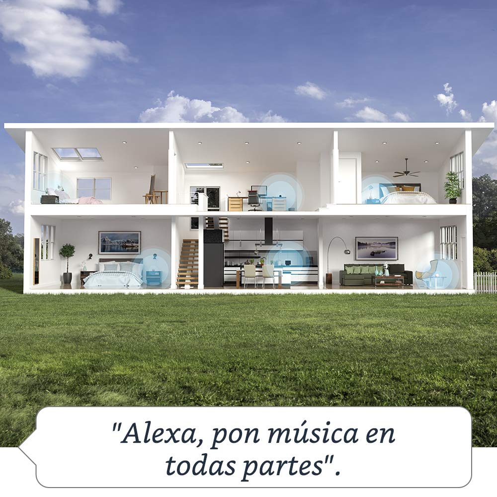 Echo (Última generación) | Sonido de alta calidad, controlador de Hogar digital integrado y Alexa | Azul grisáceo