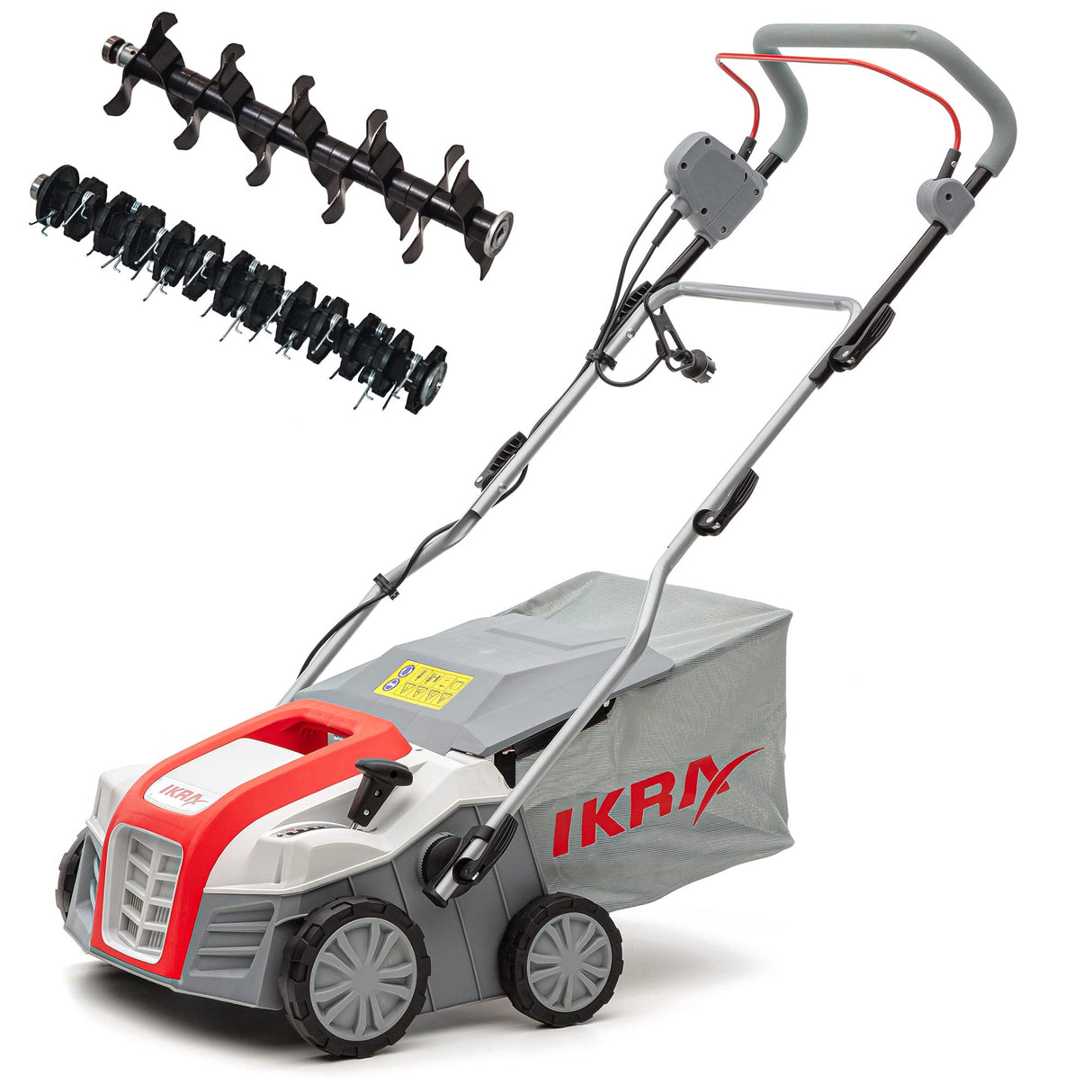 IKRA escarificador y aireador eléctrico IEVL 2000, saco coletor 55l, largo de trabajo 40cm, 2000W