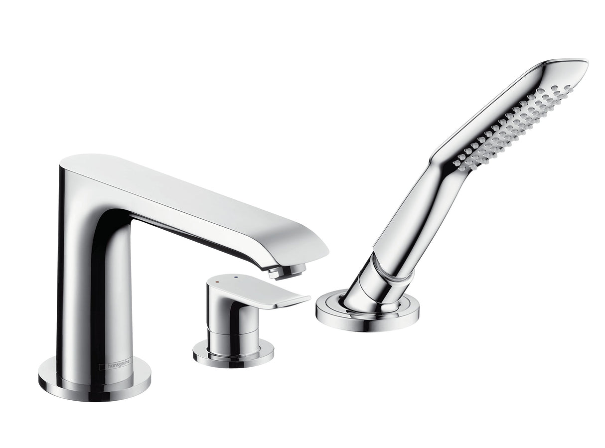 Hansgrohe 31190000 Metris grifería de 3 agujeros para borde de bañera, cromo