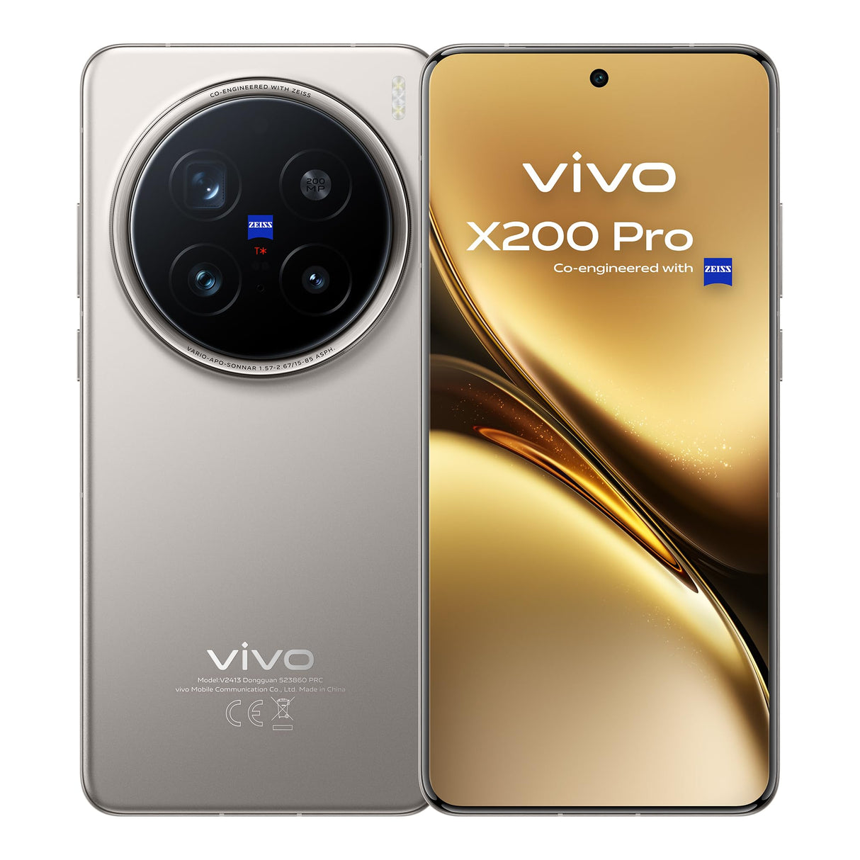 VIVO X200 Pro 5G Smartphone, 16GB RAM + 512GB ROM, Pantalla AMOLED 8T LTPO 6.78”120 Hz, Cámara Teleobjetivo 200 MP con óptica ZEISS, Batería BlueVolt de 6000mAh, Flashcharge 90 W, IP68