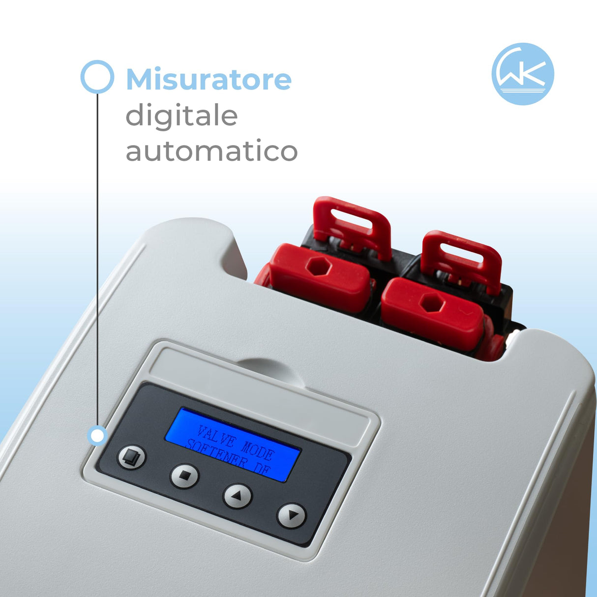 Ablandador de agua WK Medium Shark blanco – Filtrado eficaz, diseño compacto, capacidad media, ideal para 4-6 personas