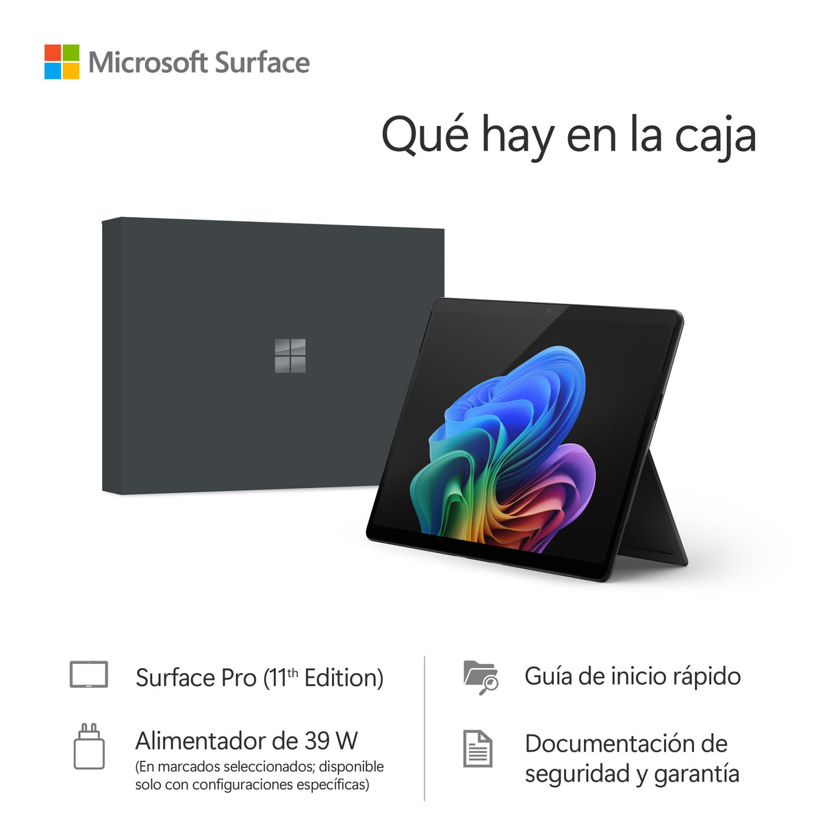 Microsoft Surface Pro (Incluye el Cargador) | Copilot+ PC | Pantalla táctil OLED 13”| Snapdragon® X Elite | 16GB RAM | 256GB SSD | Último Modelo, 11a edición | Negro | Exclusividad Amazon
