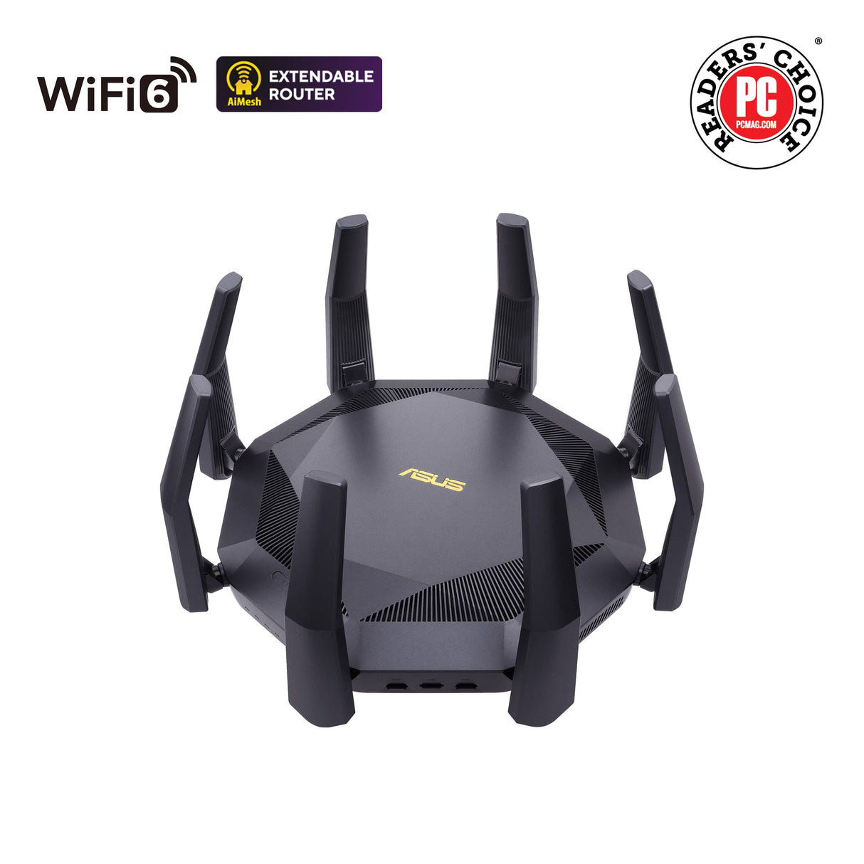 ASUS RT-AX89X - Router Gaming AX6000 WiFi 6 extensible de doble banda y 12 flujos, puertos 10G, puerto Gaming, modo para juegos móviles, seguridad de red, Instant Guard, VPN, compatible con AiMesh