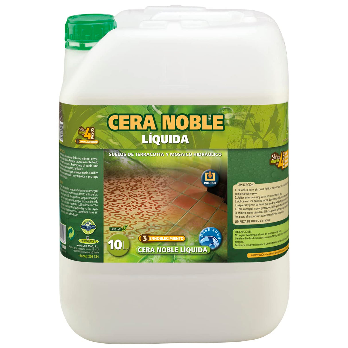MONESTIR Cera Noble Líquida Brillo para Suelos Rústicos 10L