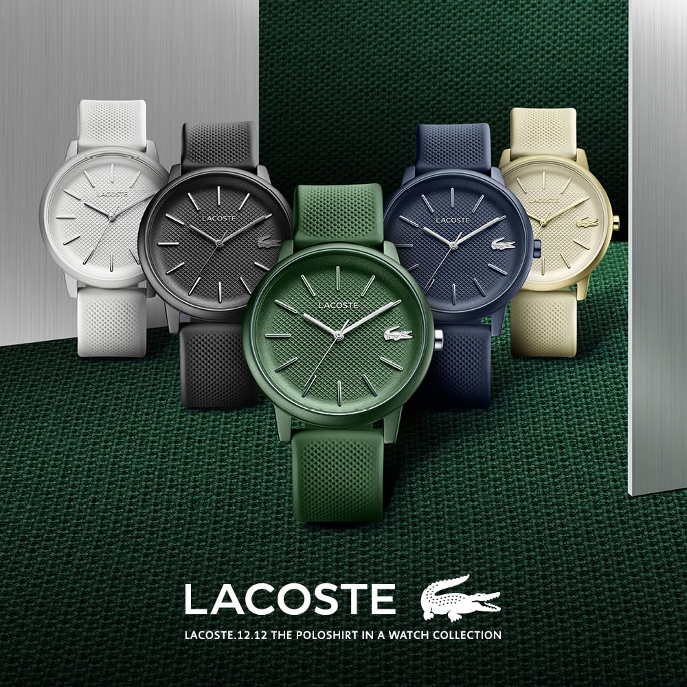 Lacoste Reloj Analógico de Cuarzo para Hombre Colección LACOSTE.12.12 Move con Correa de Silicona Caqui - 2011238
