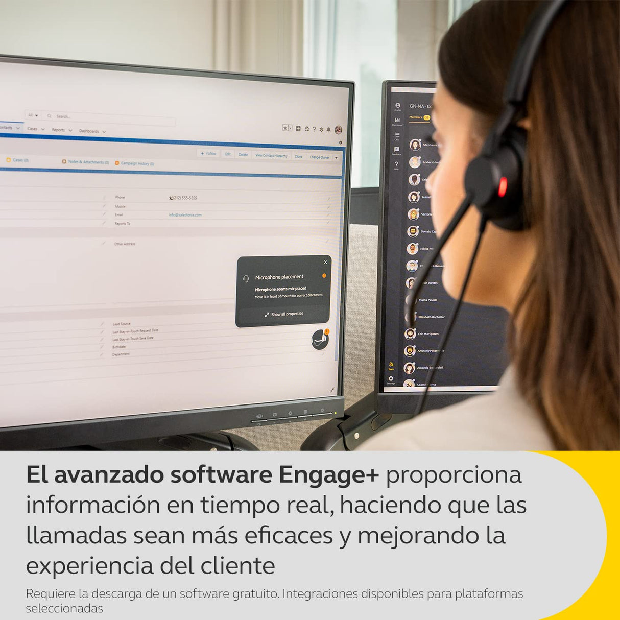 Jabra Engage 50 II Auriculares Estéreo con cable, 3 micrófonos, cancelación de ruido, ultraligeros, cable USB-C, Para plataformas de comunicaciones unificadas como Zoom y Unify, Negro