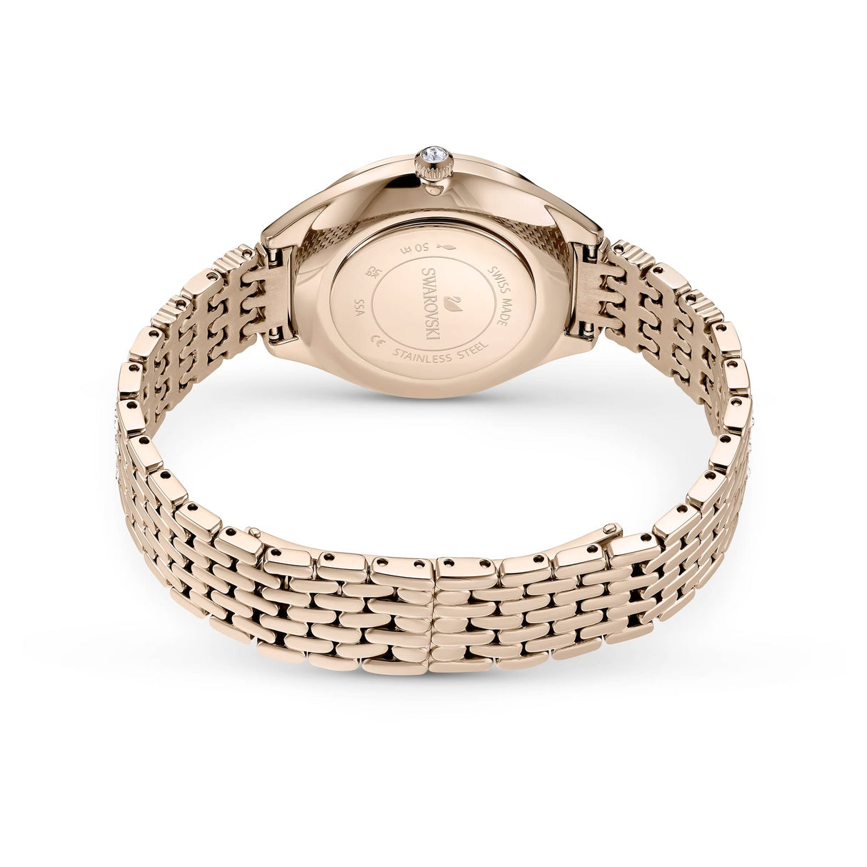 Swarovski Reloj Attract, Brazalete de metal, Blanco, PVD tono oro