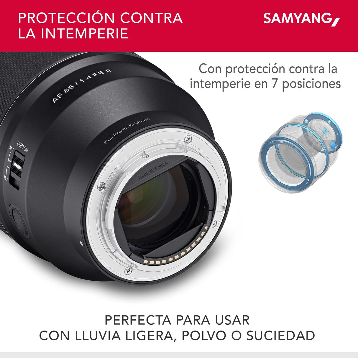 Samyang AF 85mm F1.4 II FE para Sony E - lente de retrato APS-C y formato completo con enfoque automático distancia focal fija para cámaras sin espejo con sistema Sony E Mount