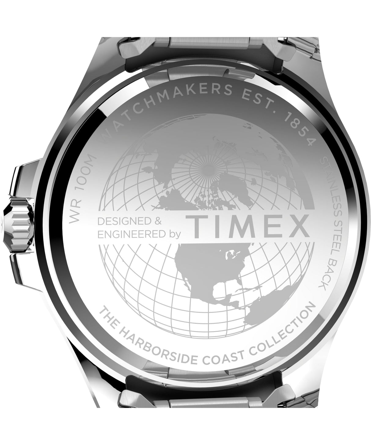 Timex Trend - Reloj de 43 mm para hombre, de acero inoxidable, correa de acero inoxidable, esfera verde, caja en tono plateado TW2V65300