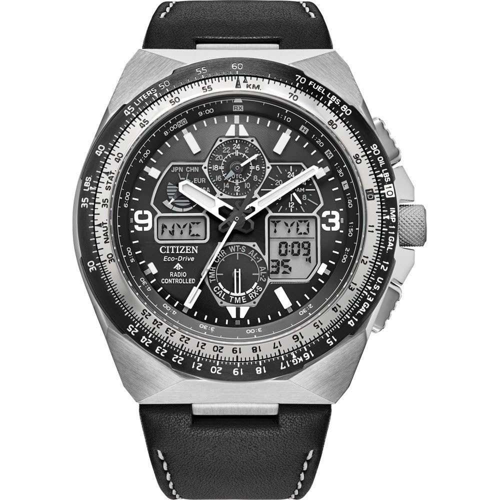 Citizen Reloj Analógico-Digital para Hombres de Eco-Drive con Correa en Cuero JY8149-05E