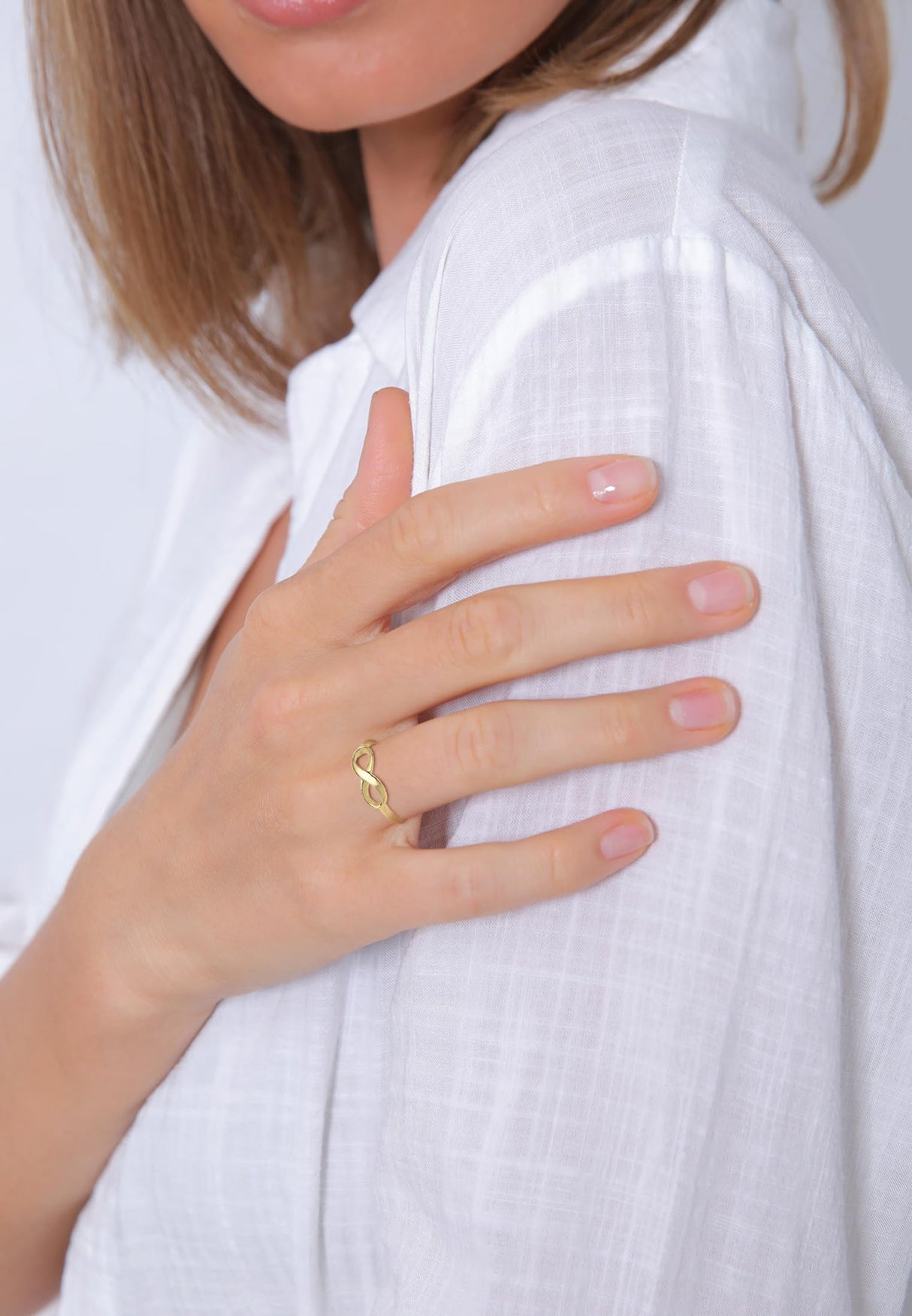 ELLI y ELLI PREMIUM Damen-anillo apilables anillo Infinity 375 oro amarillo - 0610193114
