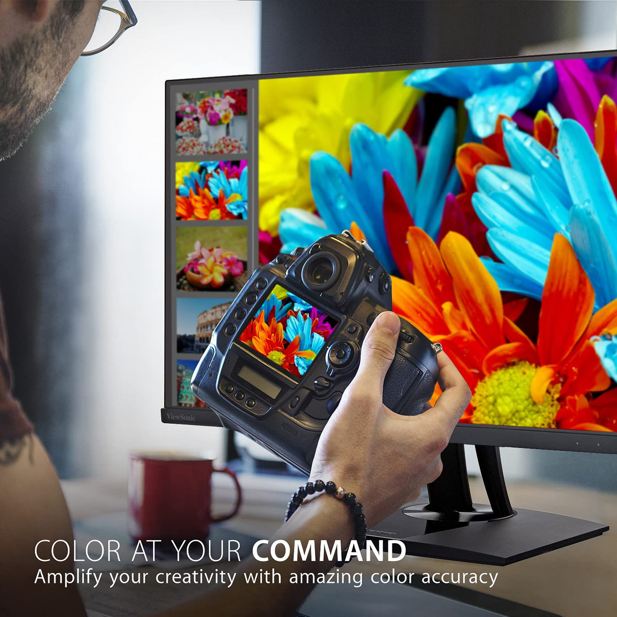 Viewsonic ColorPro VP2785-4K Monitor para Fotografía 27" pulgadas con función de calibración 4K, panel IPS, 99% AdobeRGB, PIVOT, HDR10, USB-C, negro