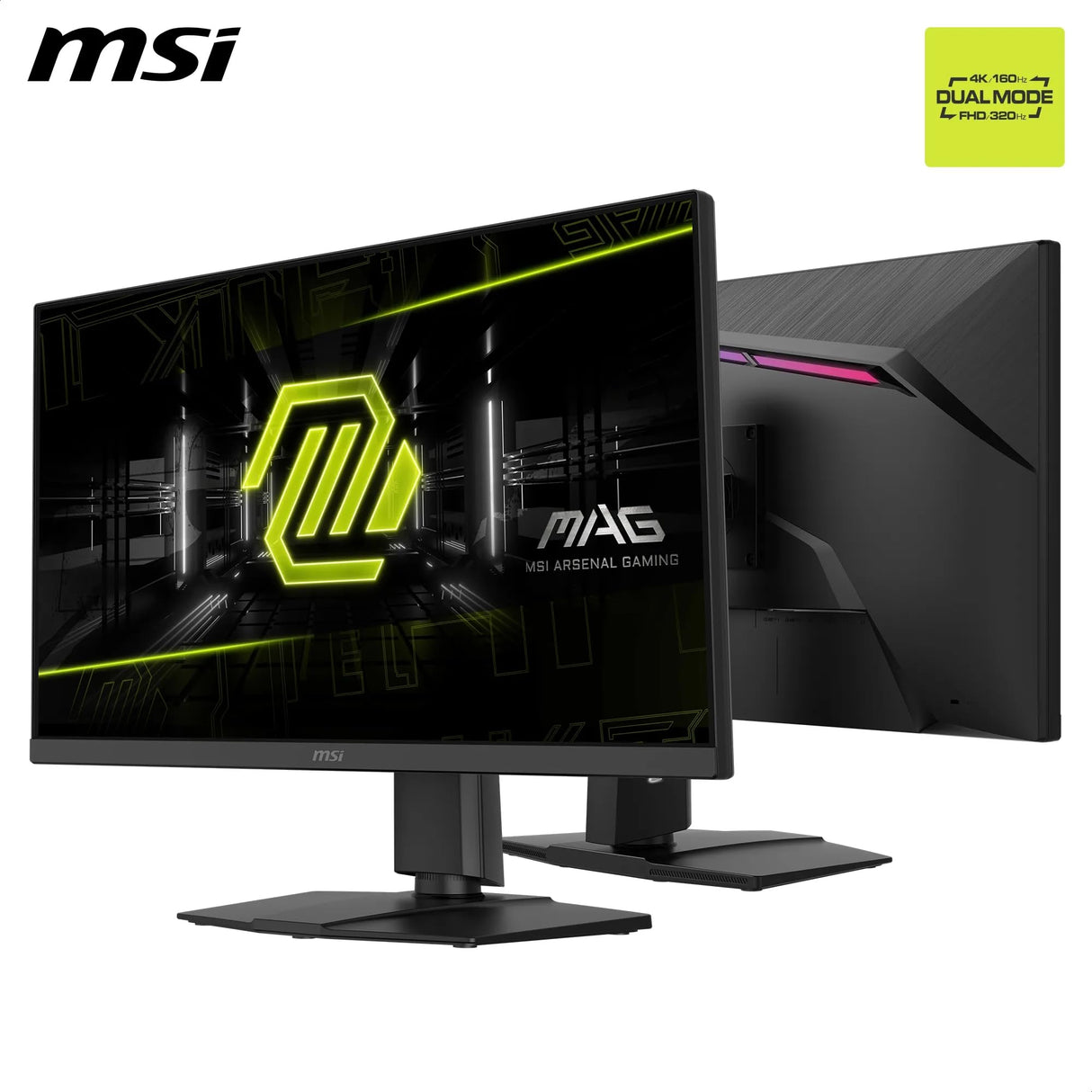 MSI mag 272URDF E16 Monitor Gaming, 27-Inch, 4K UHD, 3840x2160, Rapid IPS, 0.5ms, DisplayHDR 400, Eye Care, AI Vision, Dual-Mode, HDMI 2.1, DP 1.4a, Tilt/Height Adjustable, Negro