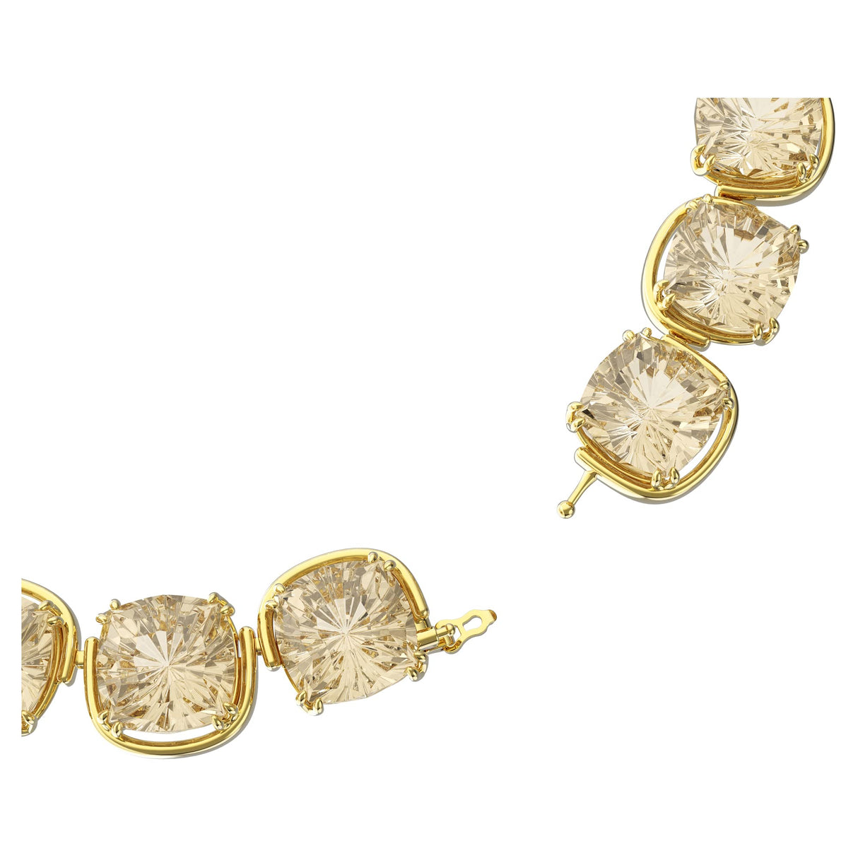 Swarovski Gargantilla Harmonia para Mujer, con Cristal Color Topacio de Talla Cojín, en Baño Tono Oro, Colección Harmonia de Swarovski