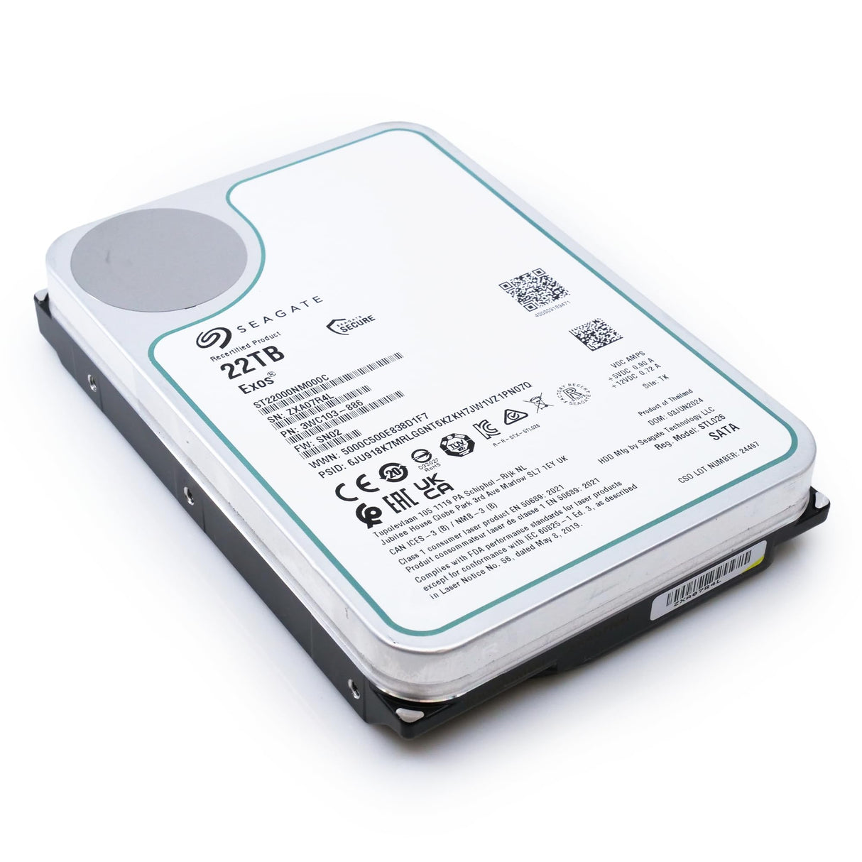 Seagate EXOS X22 22TB SATA SED 3.5 Pulgadas 7200RPM 6GB/S 512E/4K