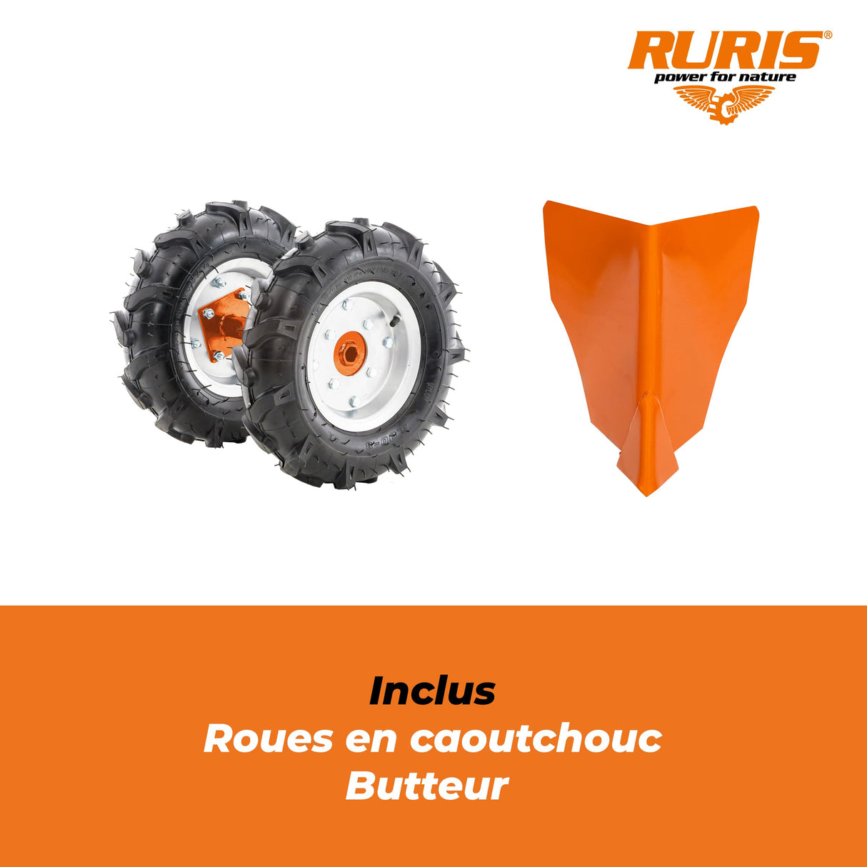 RURIS POWER FOR NATURE Motobinosa 7000 FR, 7 CH, 24 Fresas, Ancho de Trabajo 560-830 mm, manillares Ajustables +Tope + Lote contrapeso 10 kg