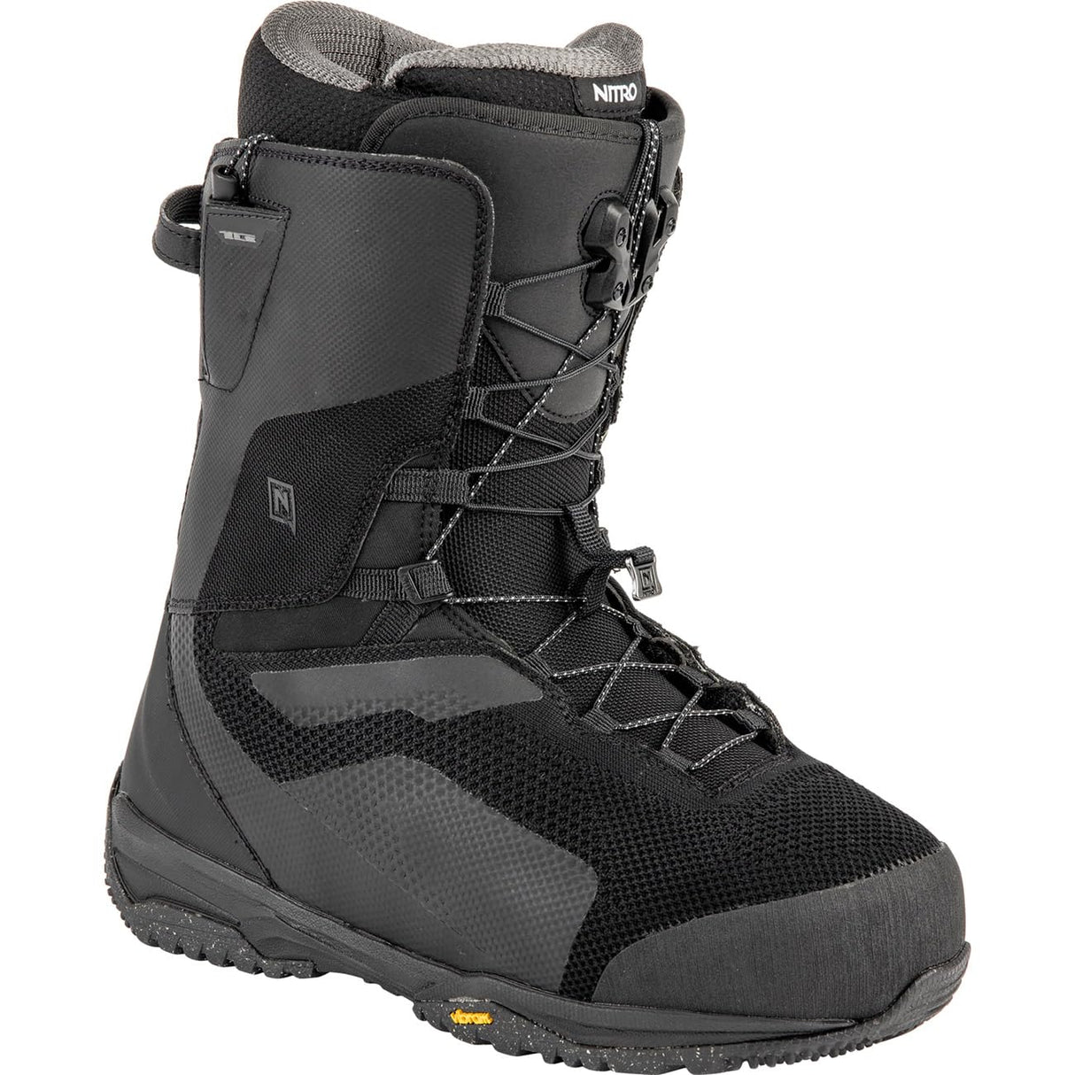 Nitro Skylab TLS '23 Splitboardboot All Mountain Freeride Premium Sistema de Cordones rápidos para Barcos Snowboard, Hombres, Negro auténtico, MP 28.5 // EU 43 1/3 // US 10,5